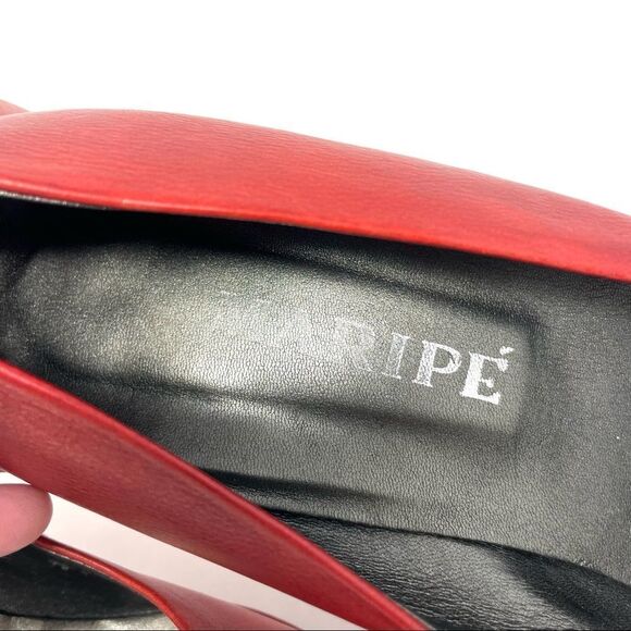 MARIPE Red Leather Pumps Size 40 - Picture 8 of 11